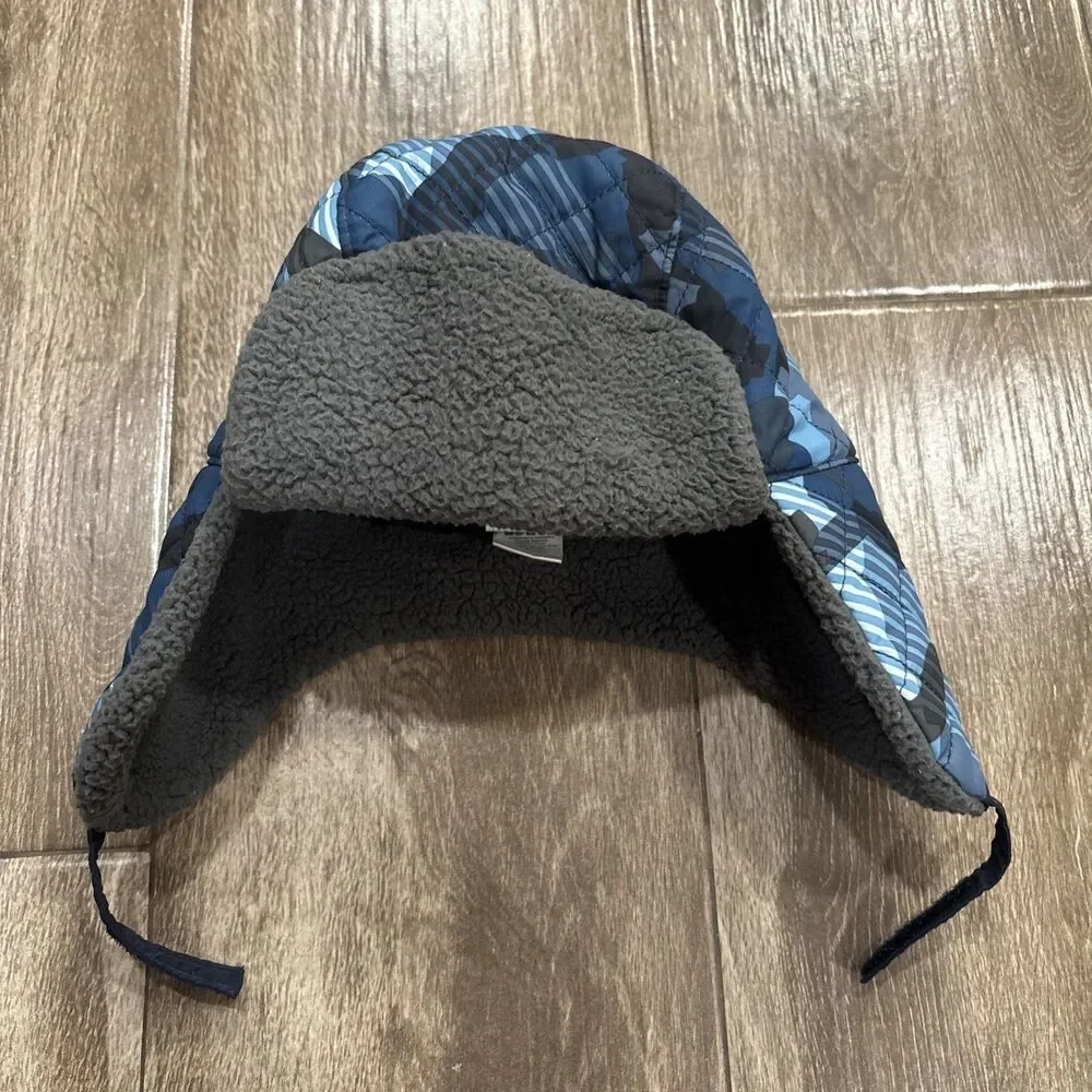 Gymboree Boys Camouflage Winter Hat With Ear Coverage Boys Age‎ 4-7 Fleece Lined
